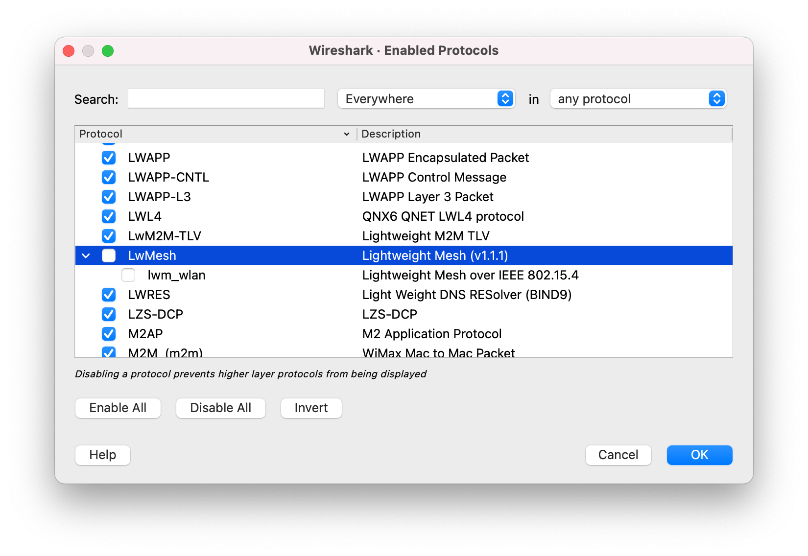 Disabling unwanted protocols