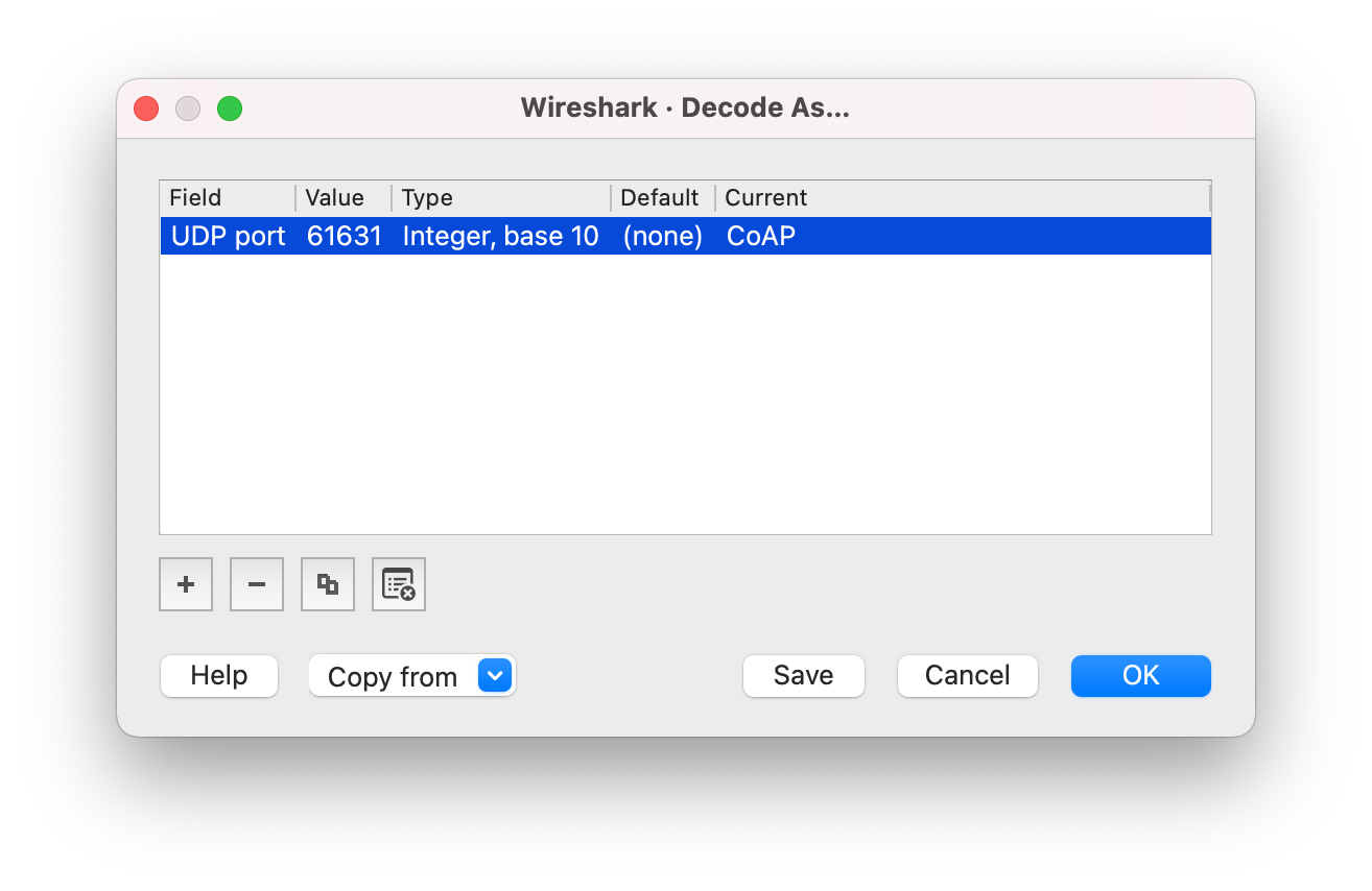 Wireshark Preferences CoAP