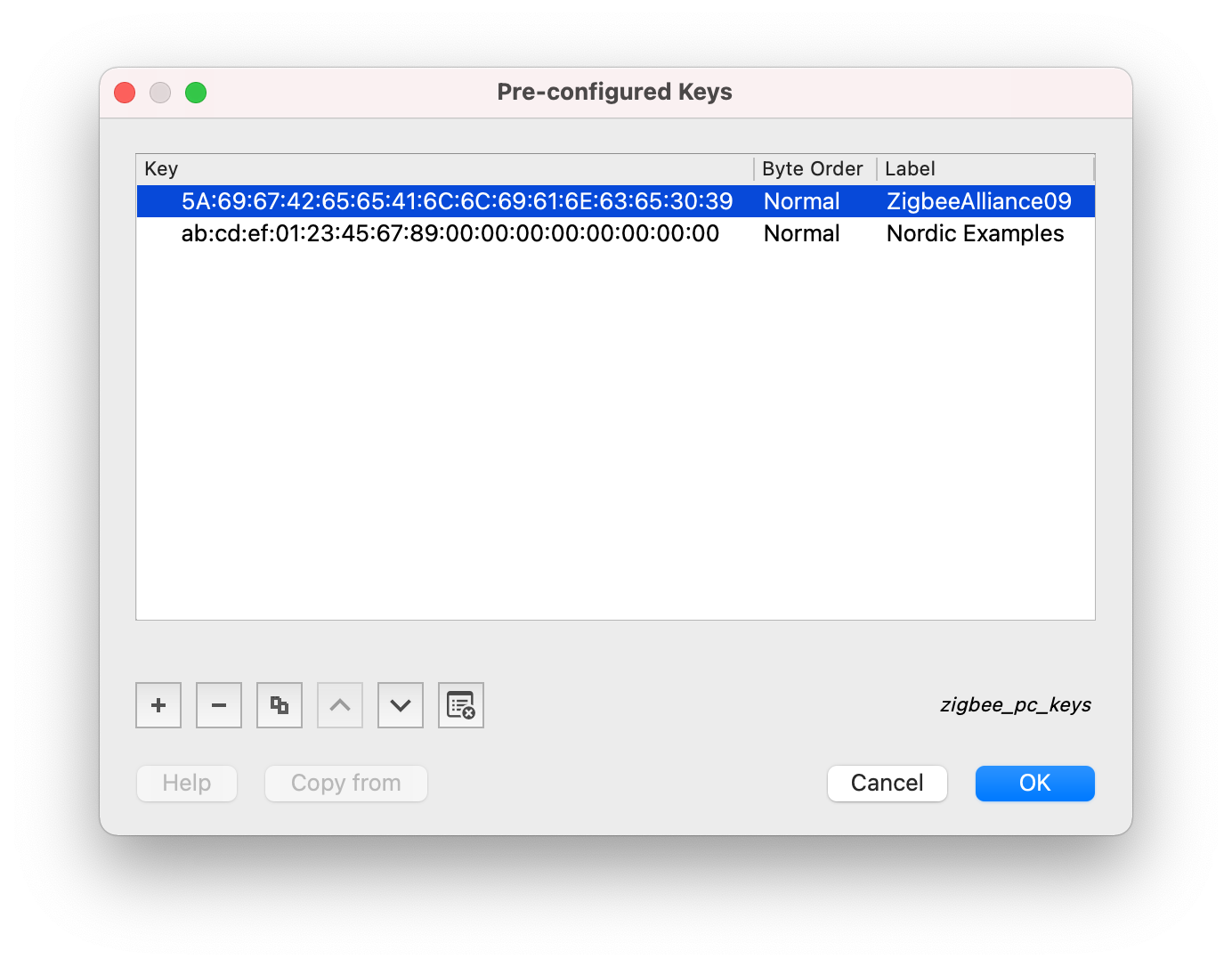 ZigBee Pre-configured Keys